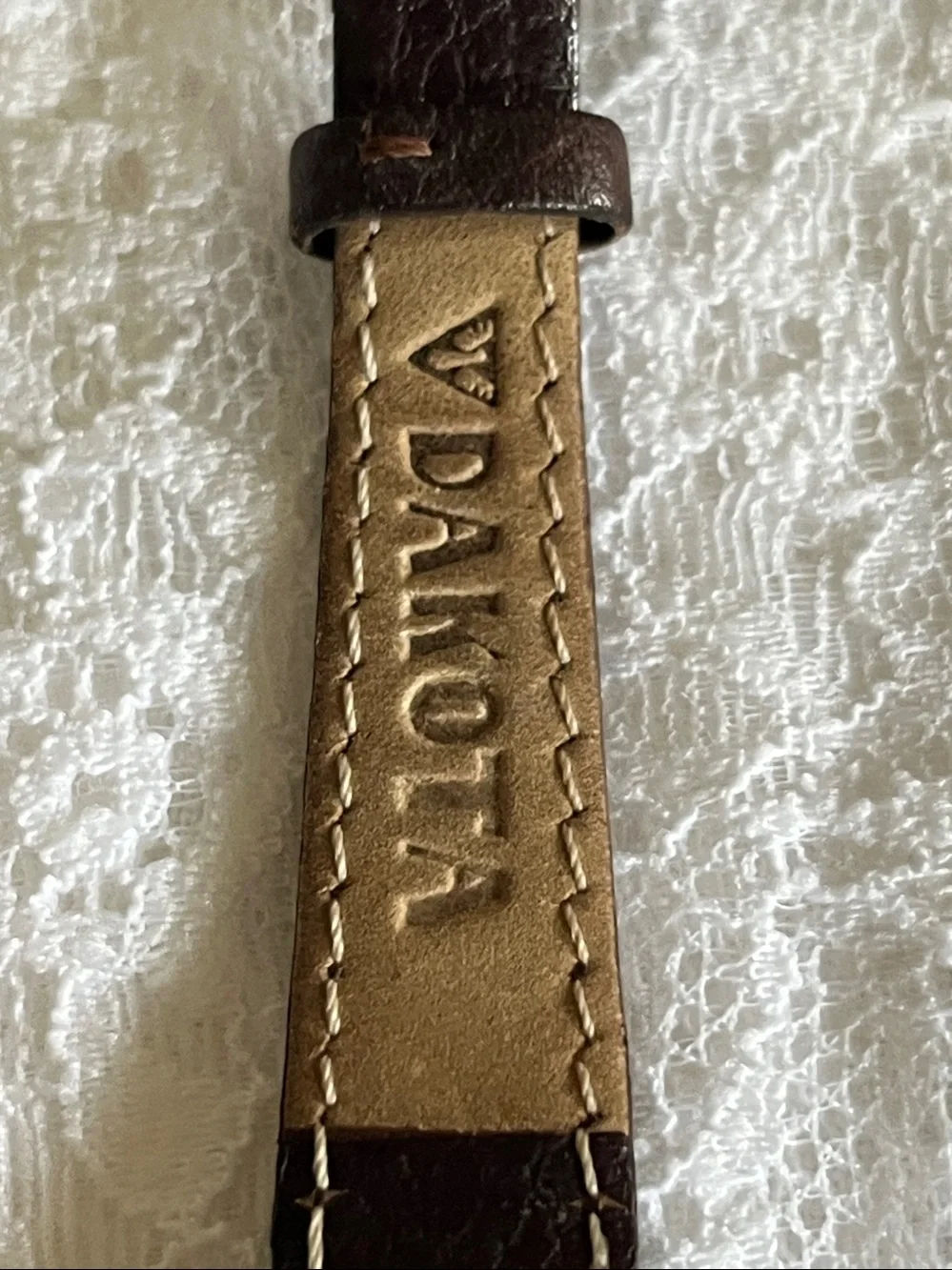 Jessica Simpson Gold Tone Cream Dial Watch with Brown Leather Strap